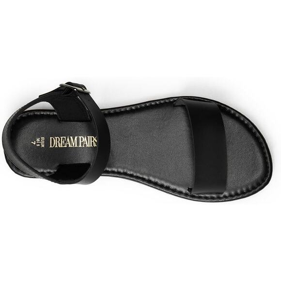 New Dream Pairs Womens Size 9 Black Ankle Strap Open Toe Buckle Sandal Shoes - Picture 4 of 6